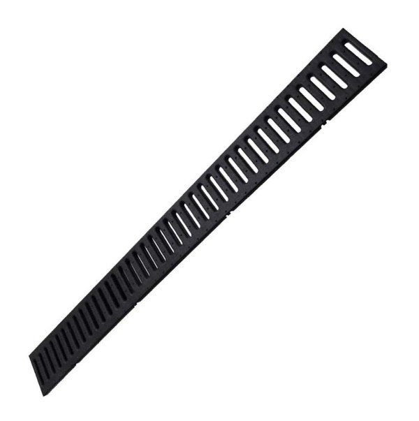 Grelha para Canal Compact em Polipropileno de 10x100cm Ref. GC10X100-02 Preto Odem