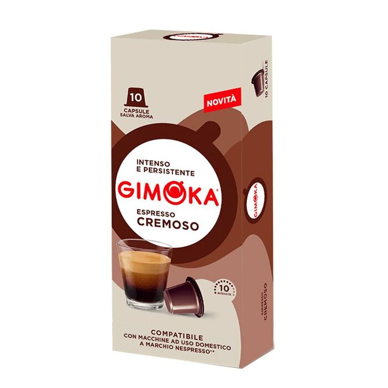 Café Italiano GIMOKA Espresso Cremoso com 10 Cápsulas Compatível com Nespresso