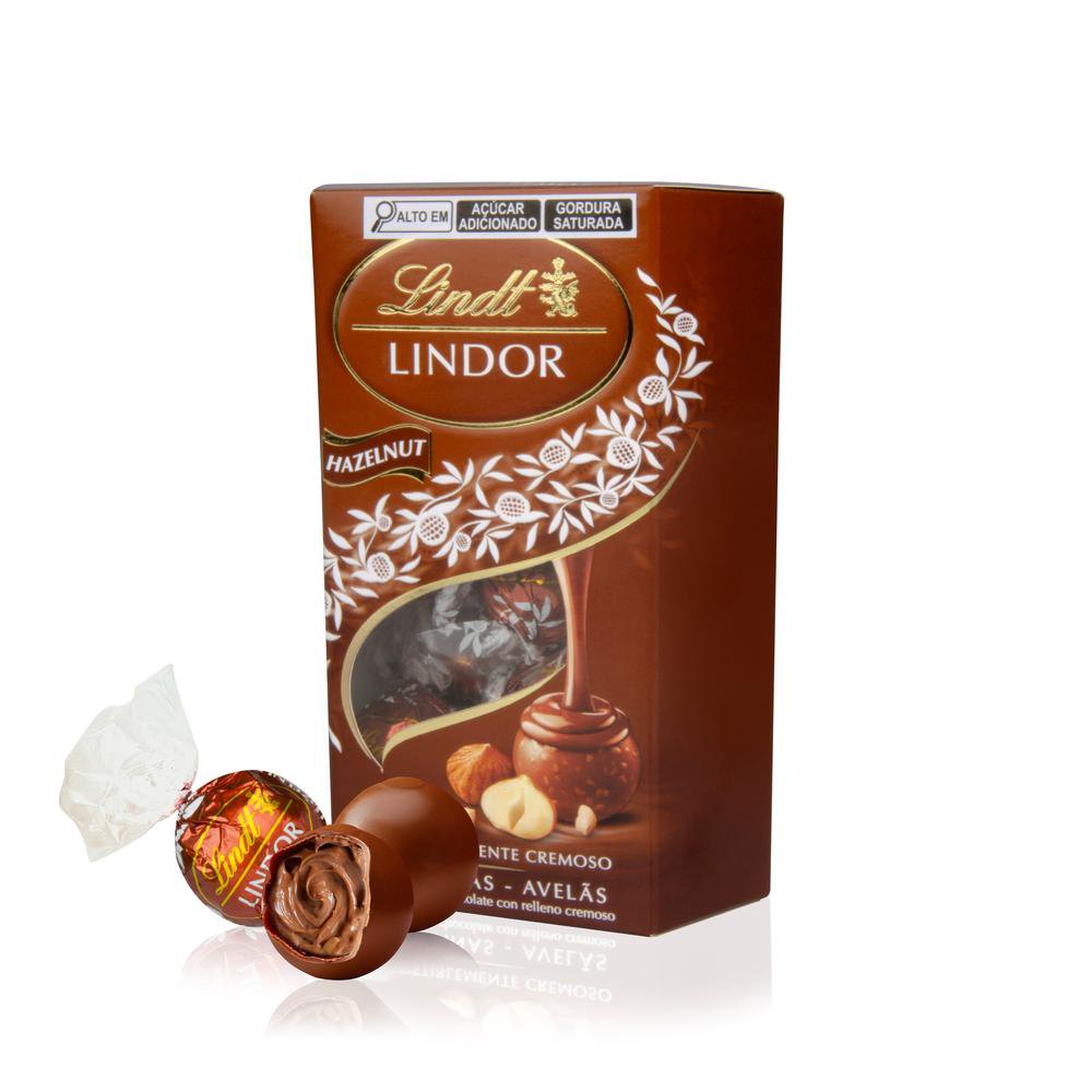 Encontraproduto.com.br - Trufas de Chocolate ao Leite Com Avelãs e Recheio Cremoso Lindt 200g