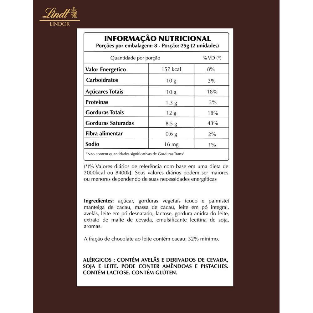 Encontraproduto.com.br - Trufas de Chocolate ao Leite Com Avelãs e Recheio Cremoso Lindt 200g