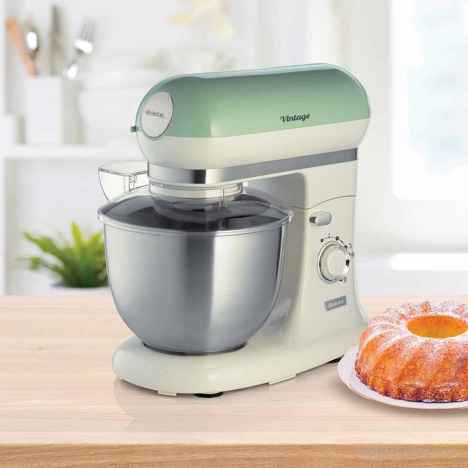 Encontraproduto.com.br - Batedeira Planetária Vintage Ariete Verde 127v