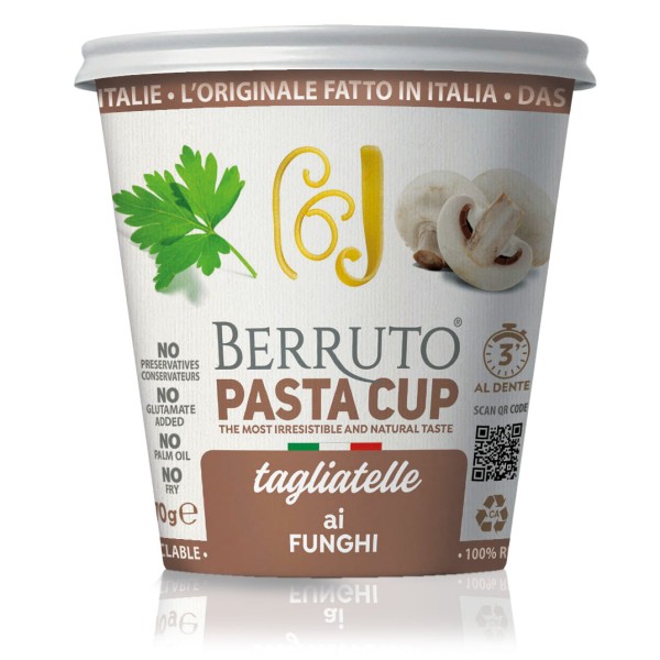 Encontraproduto.com.br - Macarrão Instantânea BERRUTO Tagliatelle ao Molho Funghi 70g