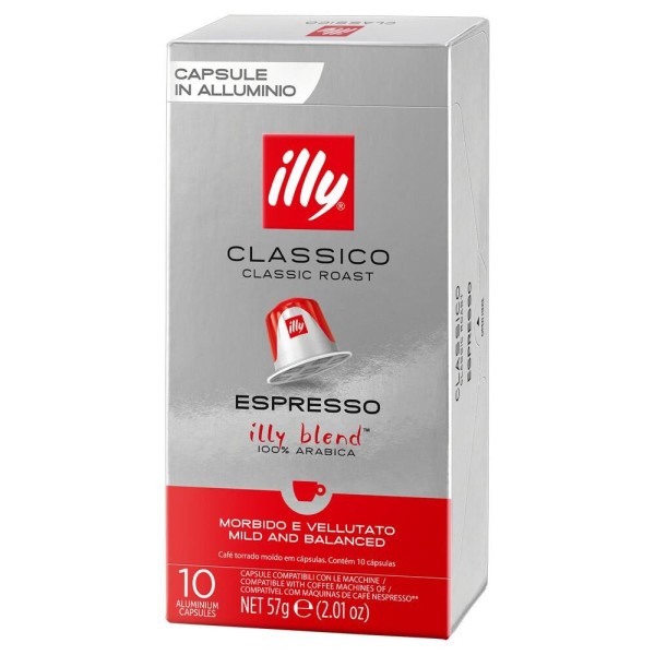 Encontraproduto.com.br - Cápsulas de Café Italiano Illy Blend Espresso Classico Caixa com 10 Unidades 57g