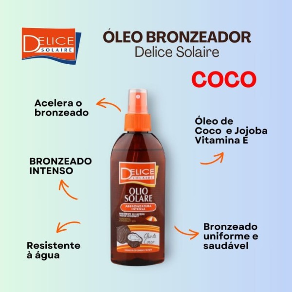 Encontraproduto.com.br - Delice Solaire Olio Solare di Coco Spray - Óleo Brozeador 150ml