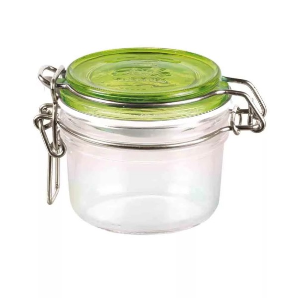 Pote de Vidro Hermético Bormioli Rocco Fido Terrina Tampa Verde 125ml