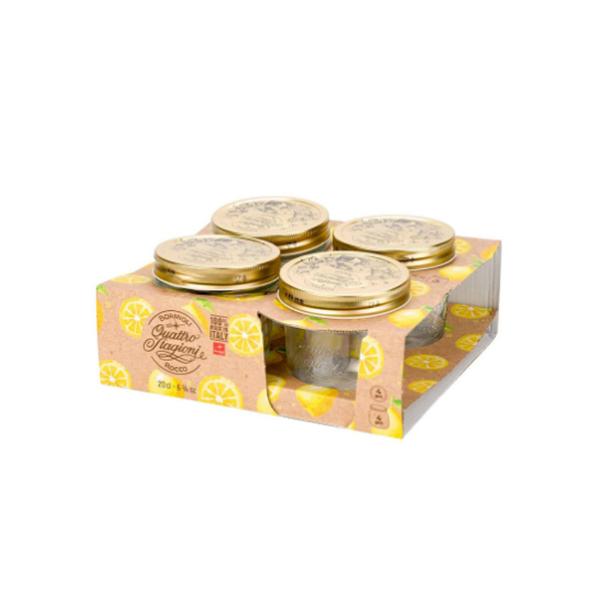 Encontraproduto.com.br - Jogo potes em vidro com tampa Bormioli Rocco 200ml 4 peças