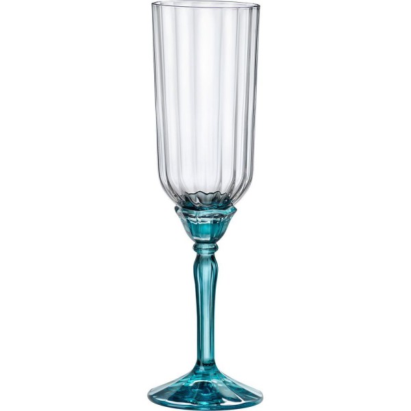 Taça de Vidro Bormioli Rocco Para Champanhe 210 ml Florian Blue 6 Peças