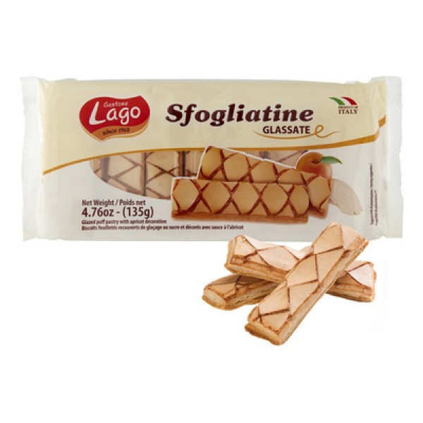 Biscoito Folheado LAGO Glaceado Pacote 135g
