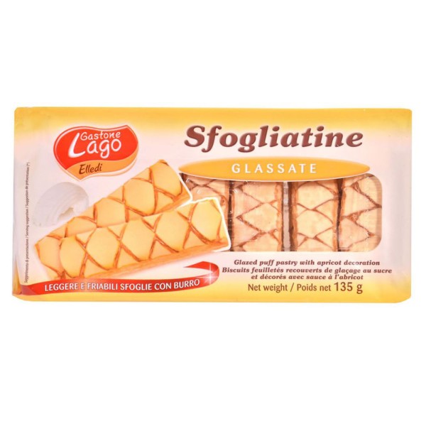 Biscoito Folheado LAGO Glaceado Pacote 135g