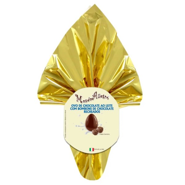 Encontraproduto.com.br - Ovo de Páscoa Mondo Allegro Ao Leite com Bombom de Chocolate 400g