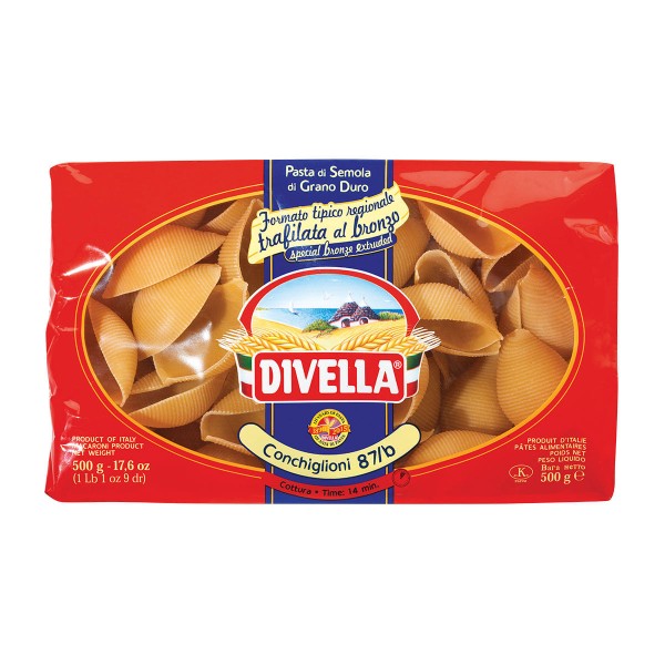 Encontraproduto.com.br - Massa Italiana DIVELLA Conchiglioni Rech N87º pacote 500g