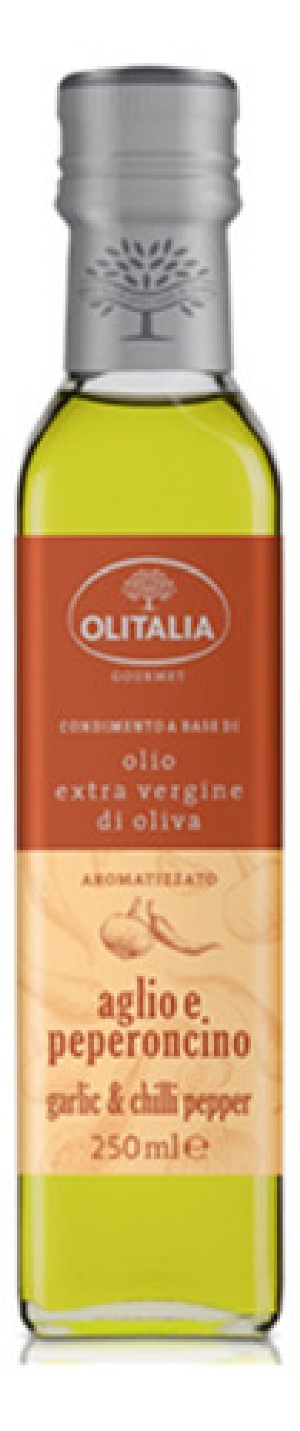 Condimento de Azeite de Oliva Olitalia Extra Virgem com Alho e Pimenta Frasco 250ml