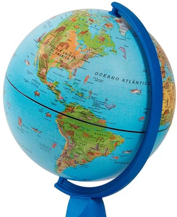 Encontraproduto.com.br - Mini Globo Terrestre Safari Em Português 16cm - Tecnodidattica