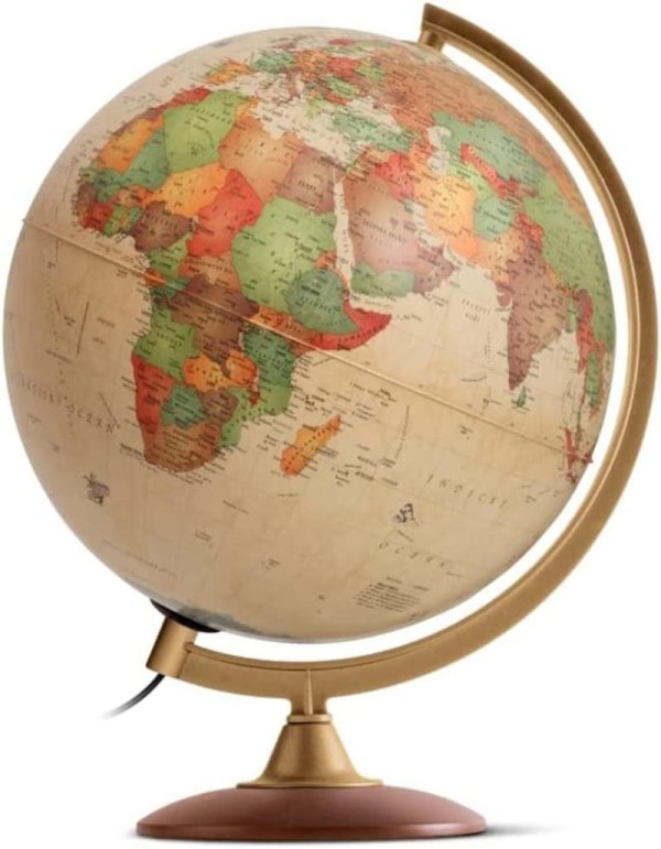 Globo Terrestre Colombo Antigo 30Cm Com Luz - Tecnodidattica