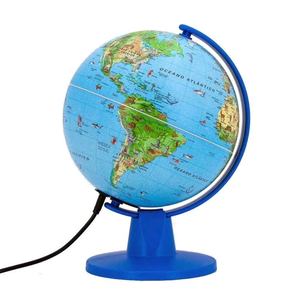 Mini Globo Terrestre Safari Com Luz 16cm - Tecnodidattica
