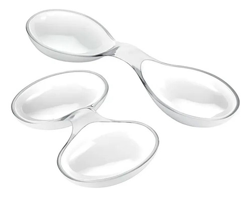 Encontraproduto.com.br - Jogo de petisqueiras em acrílico Guzzini Every Day 2 peças branca com transparente