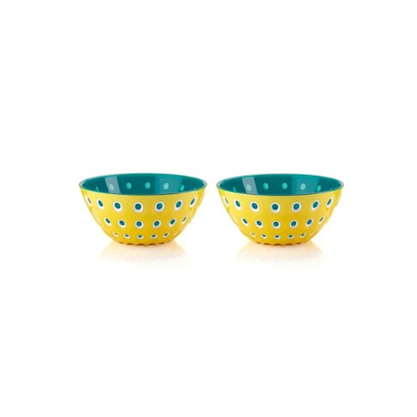 Cj De 2 Bowls ø12cm Em Acrilico Amarelo-água Marinha - Le Murrine - Guzzini