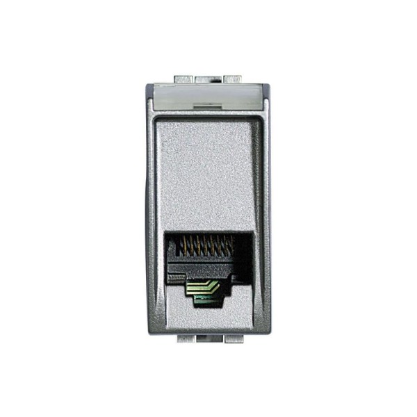 Encontraproduto.com.br - Módulo Tomada Telefone Rj11 4 Fios Tech Prata Living Light Bticino