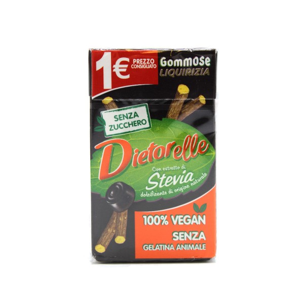 Bala de Goma Vegana Sabor Alcaçuz Sem Açúcar Dietorelle 27g
