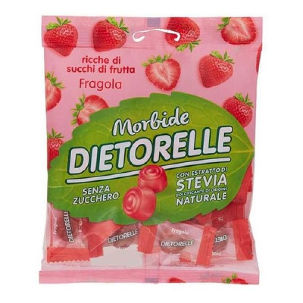 Encontraproduto.com.br - Bala de Morango Vegana Sem Açúcar Dietorelle 70g