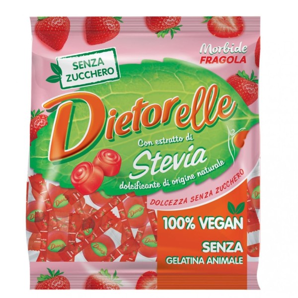 Encontraproduto.com.br - Bala de Morango Vegana Sem Açúcar Dietorelle 70g