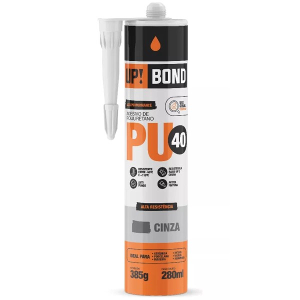 Silicone de PU cinza bisnaga 385 grs - SPU-40C - UP BOND