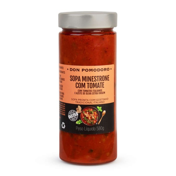 Sopa Minestrone com Tomate Italiana Don Pomodoro Vidro 580g