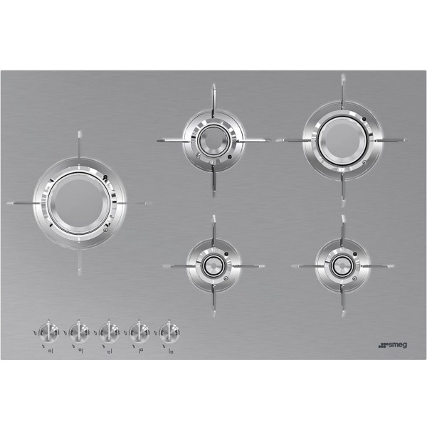 Encontraproduto.com.br - Cooktop a Gás Smeg Semiprofissional Dolce Stil 5Q 30cm Inox 220V PXL675L