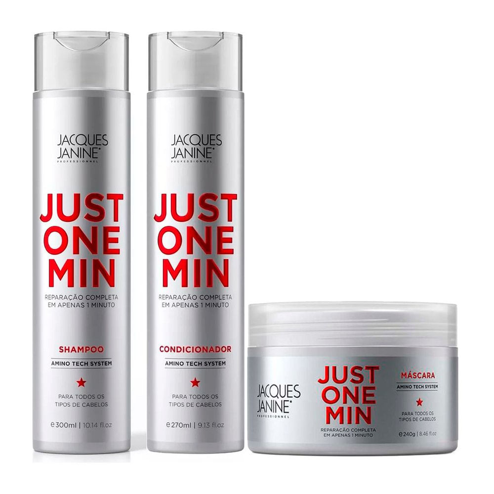Kit Just One Minute Jacques Janine (Shampoo +Condicionador + Máscara)