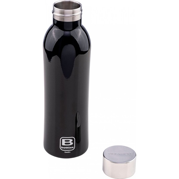 Encontraproduto.com.br - Garrafa Térmica Squeeze Academia 500ml Preta Twin Bugatti