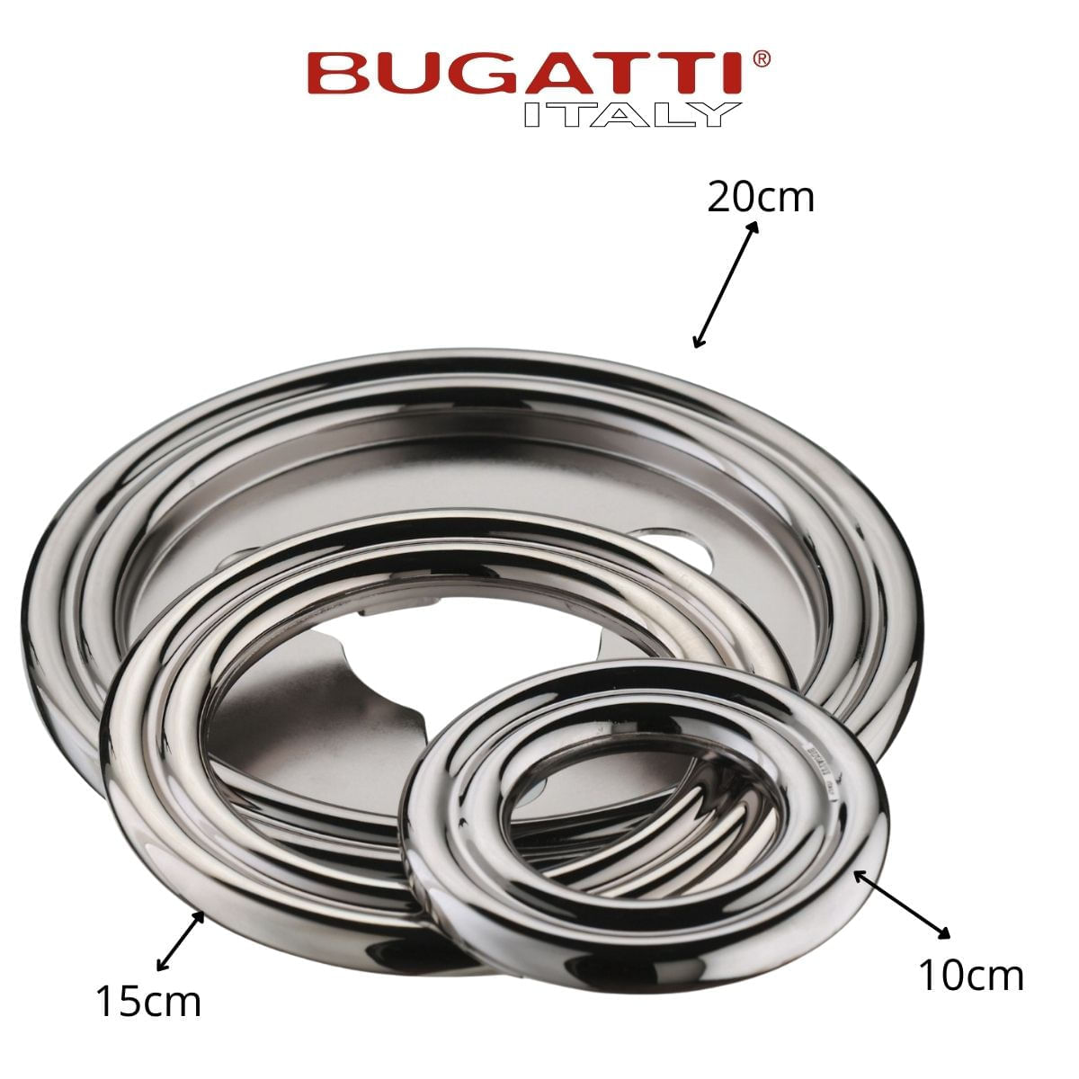 Encontraproduto.com.br - Conjunto 3 Apoios de Panela Cromado Fratelli Bugatti