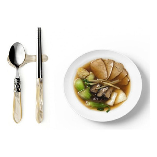 Encontraproduto.com.br - Conjunto Hashi com Suporte Colher Sushi Aladim Bugatti