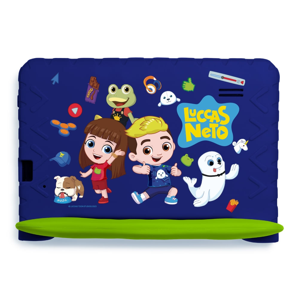 Encontraproduto.com.br - Tablet Infantil Luccas Neto 4GB RAM + 64GB + Tela 7 pol + Case + Wi-fi + Android 13  + Quad Core Multi - NB423OUT [Reembalado]