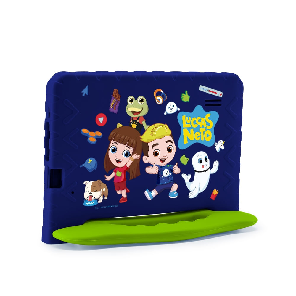 Encontraproduto.com.br - Tablet Infantil Luccas Neto 4GB RAM + 64GB + Tela 7 pol + Case + Wi-fi + Android 13  + Quad Core Multi - NB423OUT [Reembalado]