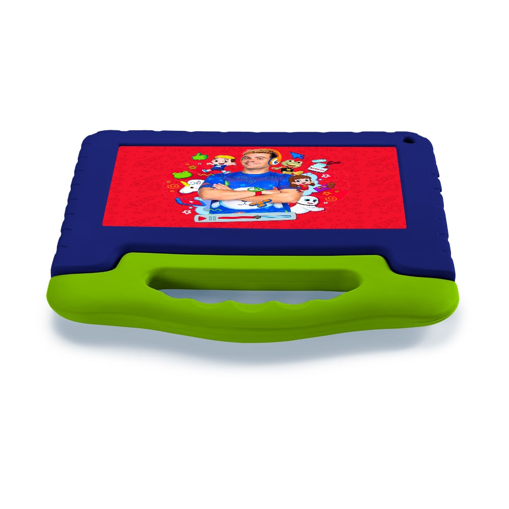 Encontraproduto.com.br - Tablet Infantil Luccas Neto 4GB RAM + 64GB + Tela 7 pol + Case + Wi-fi + Android 13  + Quad Core Multi - NB423OUT [Reembalado]
