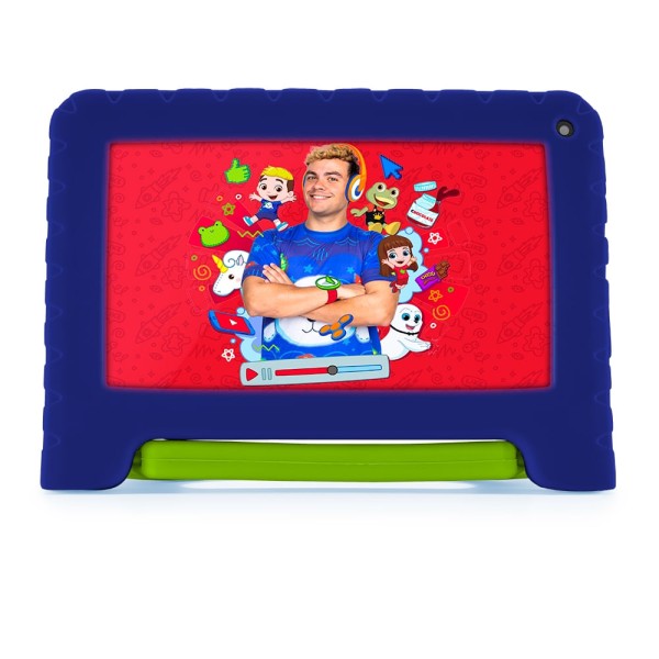 Encontraproduto.com.br - Tablet Infantil Luccas Neto 4GB RAM + 64GB + Tela 7 pol + Case + Wi-fi + Android 13  + Quad Core Multi - NB423OUT [Reembalado]