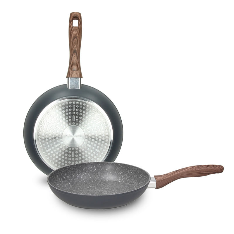 Encontraproduto.com.br - Conjunto De Panelas 2 Frigideiras 22cm E 26cm Stone Tognana
