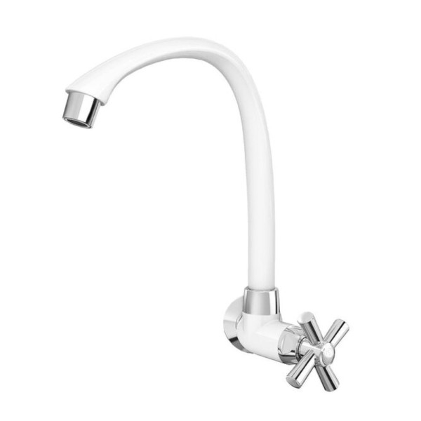 Torneira Para Cozinha Parede Cross Branco / Cromado Tigre