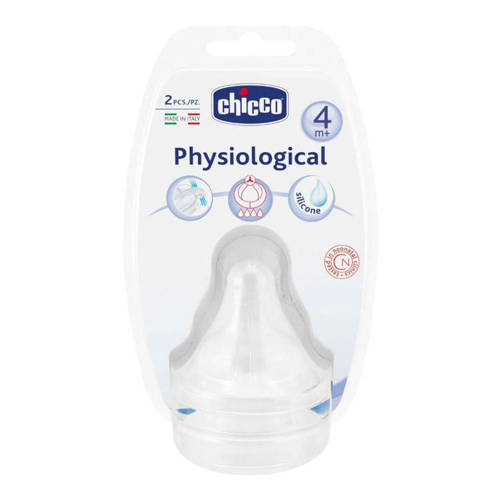 Bico para Mamadeira Chicco Physio 4m+ com 2 unidades