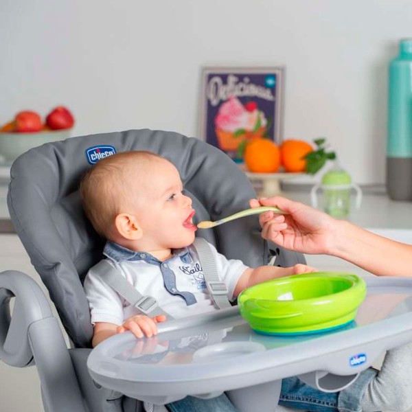Encontraproduto.com.br - Prato Termico Chicco 6m+ Jacare Azul Warmy Plate