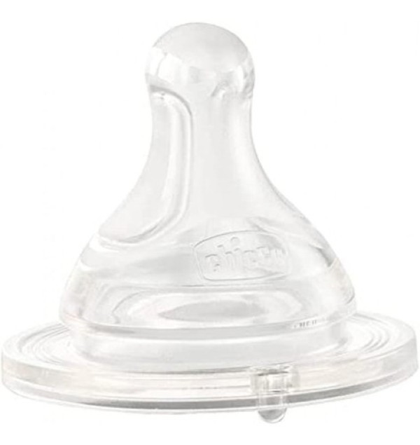 Kit 2 Bico de Mamadeira de Bebê +4 Meses Silicone Válvula Anticólica Fluxo Rápido Perfect Chicco