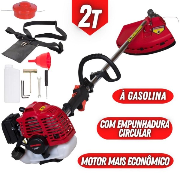 Encontraproduto.com.br - Cortador De Grama Lateral Kawashima à Gasolina 2t Potente