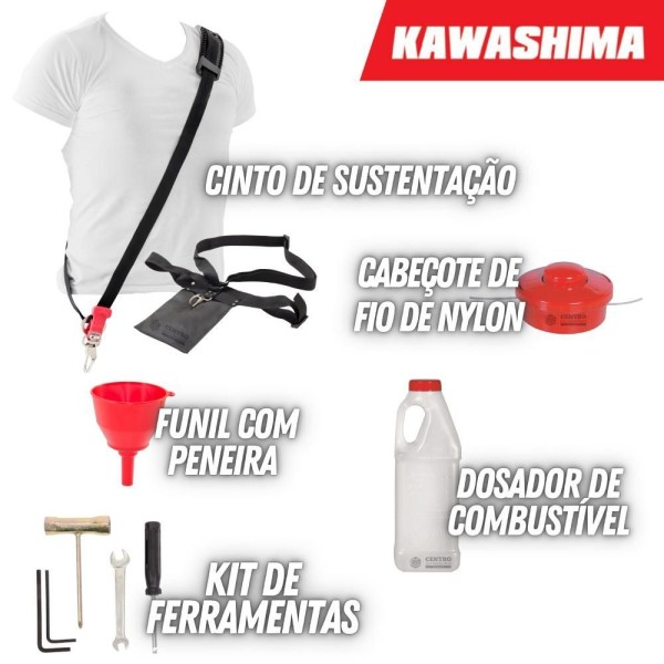Encontraproduto.com.br - Cortador De Grama Lateral Kawashima à Gasolina 2t Potente