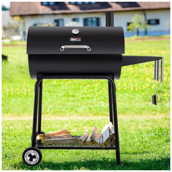 Encontraproduto.com.br - Churrasqueira a Carvão com Mesa Lateral, Cor, ROYAL GOURMET CC1830, Preto