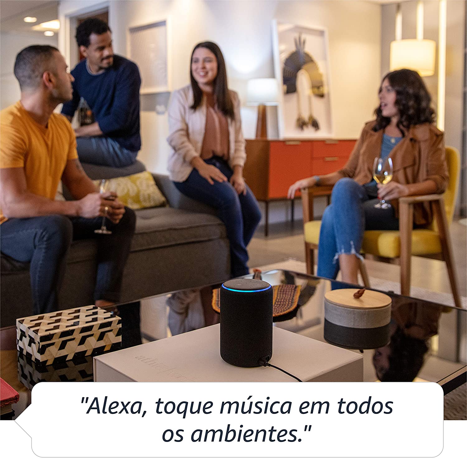 Encontraproduto.com.br - Smart Speaker com Alexa Amazon Echo 3ª geração - Cor Preta