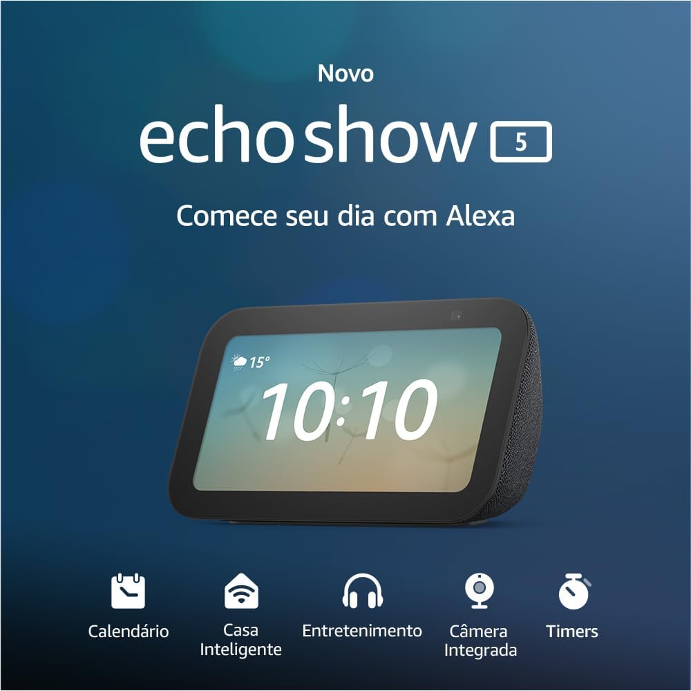 Encontraproduto.com.br - Amazon Echo Show 5, 3° Geração, Smart Speaker com Alexa, Preto