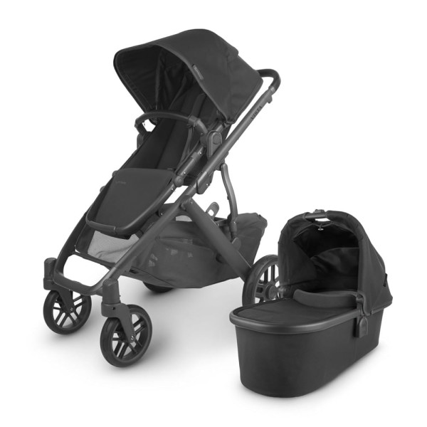 Encontraproduto.com.br - Carrinho de Bebê com Sistema Conversível Simples para Duplo ou Berço Moisés, UPPAbaby Vista V2, Preto