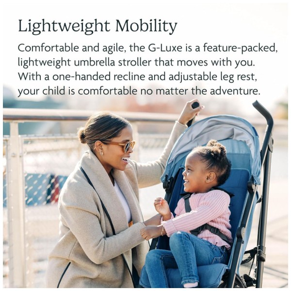 Encontraproduto.com.br - Carrinho de Bebê com Reclinação com Uma Mão, Apoio de Pernas Ajustável e Guarda-Sol  Extensível, UPPAbaby G-Luxe, Preto