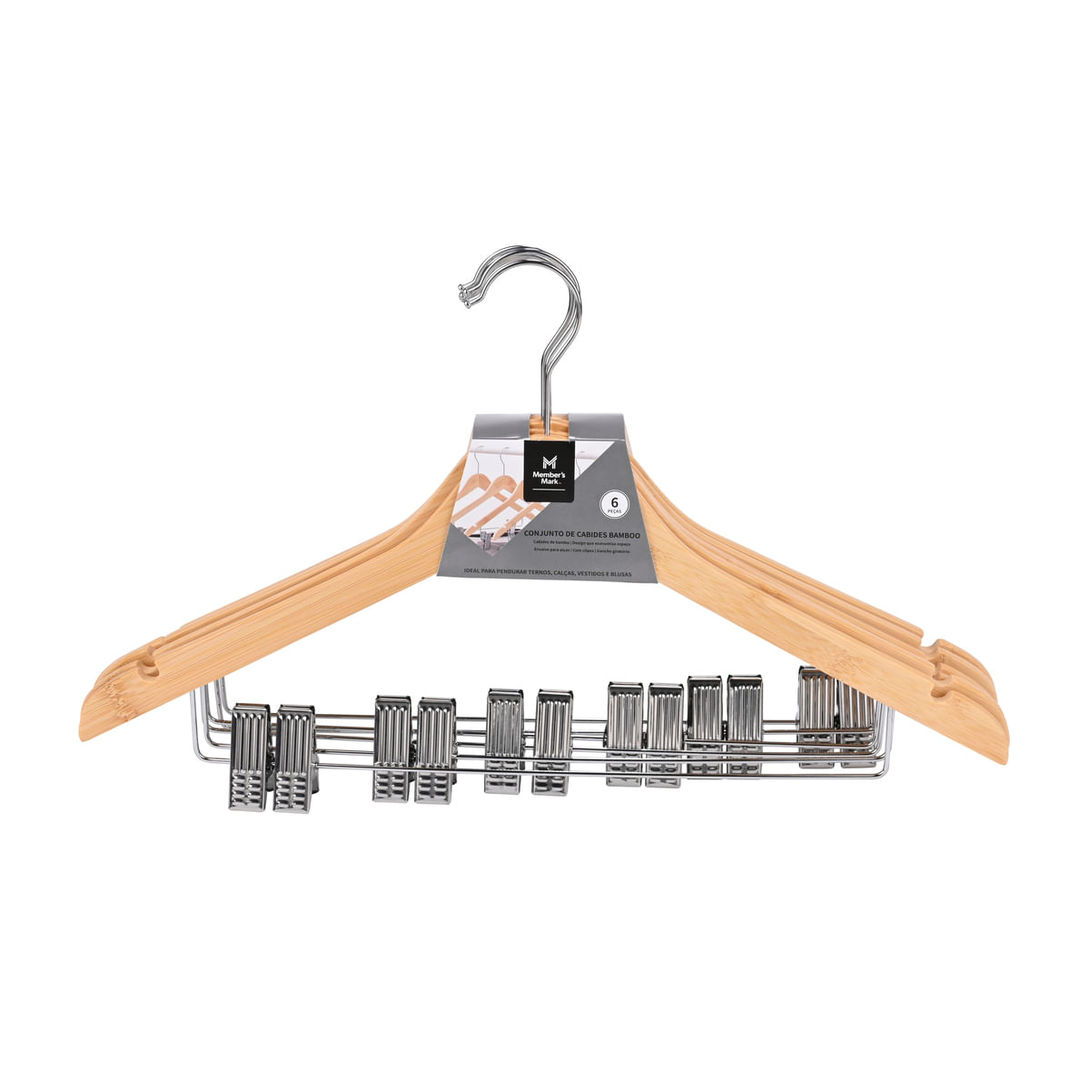 Conjunto de Cabides Bamboo 6 Pecas