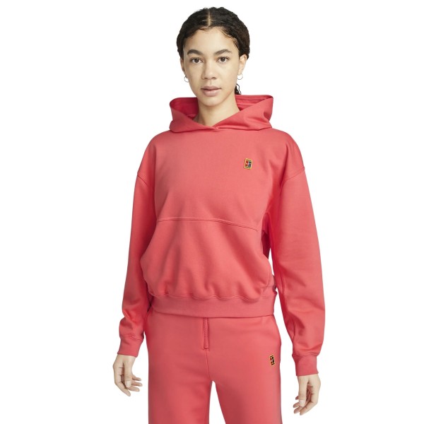 Encontraproduto.com.br - Blusão Com Capuz Nike Court Fleece Feminino - Coral